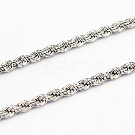 Tarnish Resistant 304 Stainless Steel Rope Chains CHS-O005-43H-1