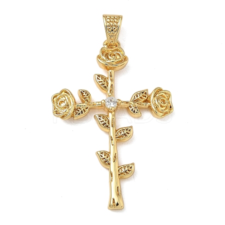 Brass Micro Pave Cubic Zirconia Pendants KK-L257-10G-1