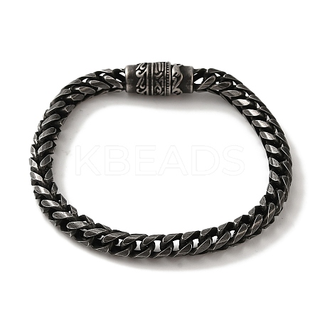316 Surgical Stainless Steel Wheat Chain Bracelets with Magnetic Clasps BJEW-Q349-04B-1