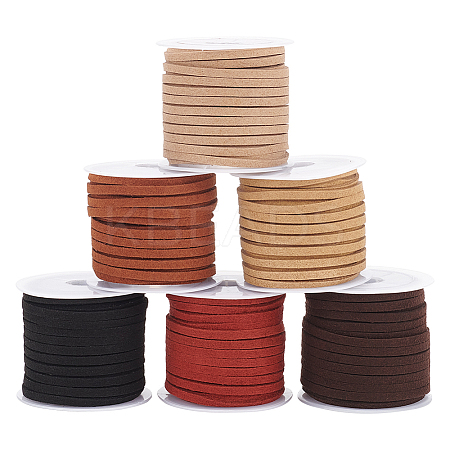   6 Rolls 6 Colors Faux Suede Cord LW-PH0002-27A-1