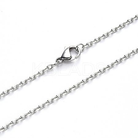 304 Stainless Steel Cable Chain Necklace NJEW-S420-008A-P-1