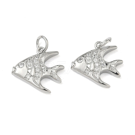 Ocean Style Brass Micro Pave Cubic Zirconia Pendants KK-A280-01C-P-1