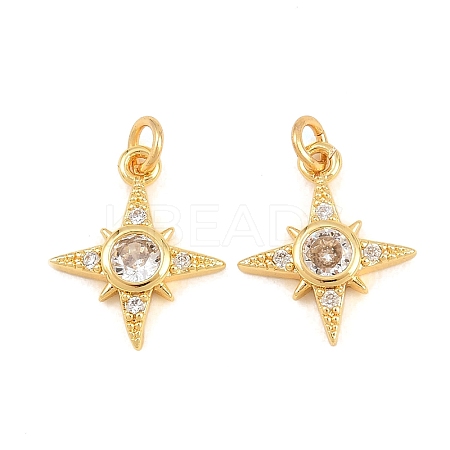 Brass Micro Pave Cubic Zirconia Charms KK-F927-09C-G-1