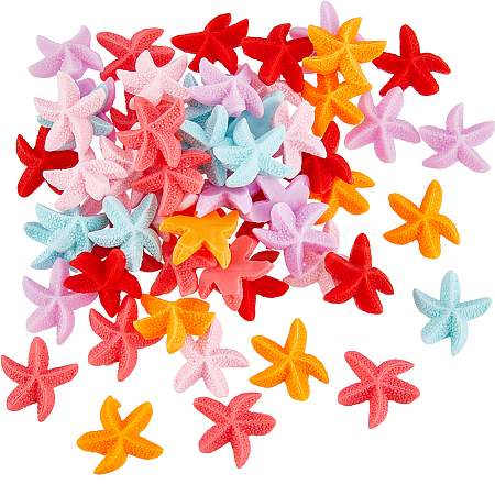 72Pcs 6 Colors Opaque Resin Decoden Cabochons RESI-HS0001-06-1