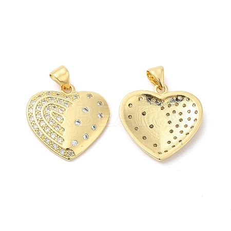 Brass Micro Pave Clear Cubic Zirconia Pendants ZIRC-L103-038G-1