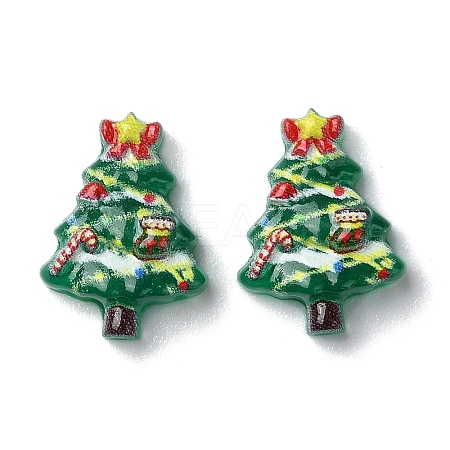 Colorful Christmas Series Resin Cabochons CRES-Q006-02G-1