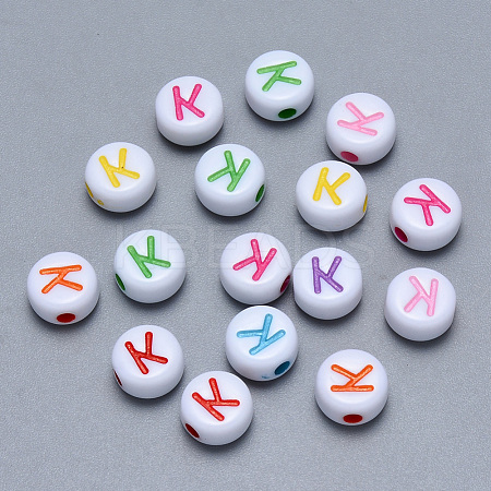 Craft Acrylic Horizontal Hole Letter Beads SACR-S201-11K-1