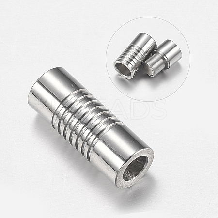 Tarnish Resistant 304 Stainless Steel Magnetic Clasps with Glue-in Ends LS-STAS-F149-04P-B-1