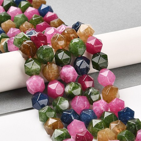 Natural Dyed White Jade Beads Strands G-F753-03-1