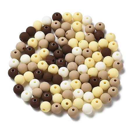 Frosted Opaque Acrylic Beads OACR-P019-01B-01-1