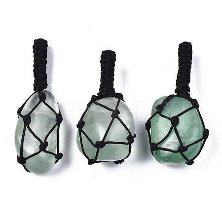 Natural Fluorite Pendants G-N0326-93J-1