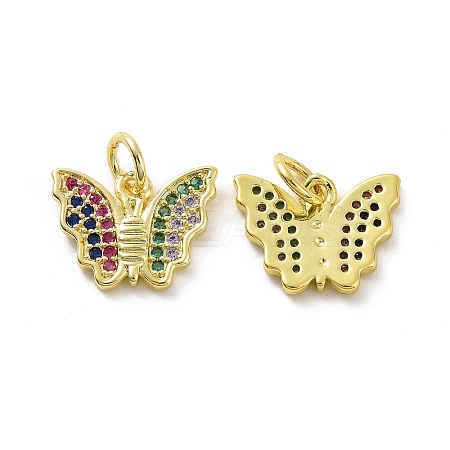 Brass Micro Pave Colorful Cubic Zirconia Charms KK-E068-VF101-1