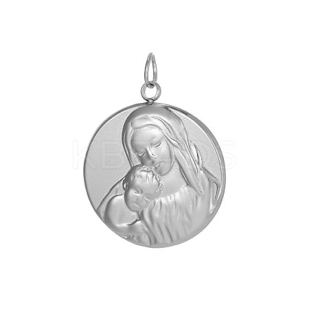 Mother's Day 304 Stainless Steel Pendants X-STAS-OY005-42P-01-1