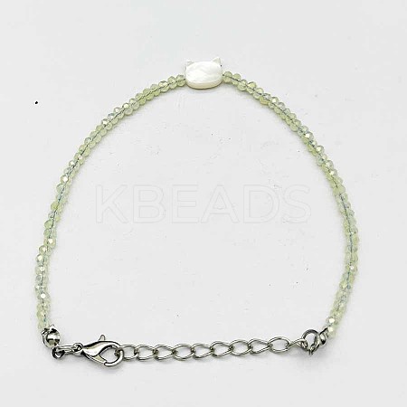 Faceted Rondelle Glass Beaded Bracelets TR4821-5-1