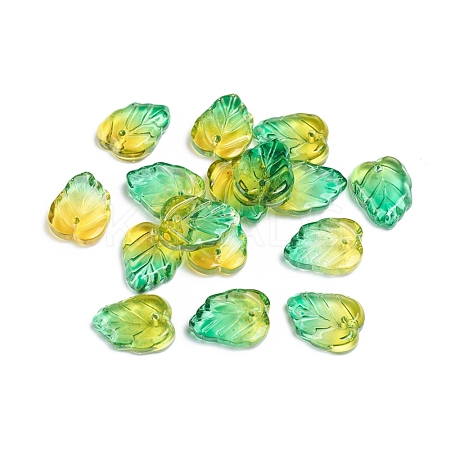Two-Tone Transparent Glass Charms GLAA-H016-15P-1