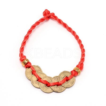 Chinese Fortune Coins Feng Shui Coins Link Bracelet BJEW-WH0011-12-1