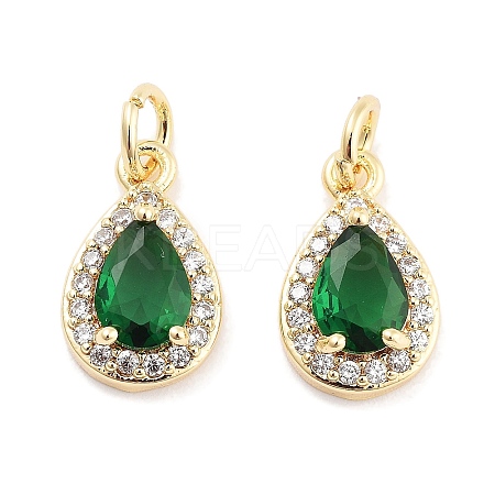 Brass with Cubic Zirconia Pendants KK-P271-32G-1