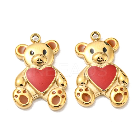304 Stainless Steel Enamel Pendants X-STAS-L022-165G-1