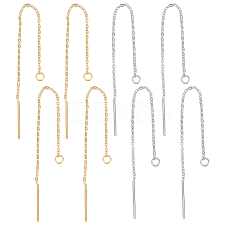 4 Pairs 2 Colors 304 Stainless Steel Earring Findings STAS-LP0001-14-1