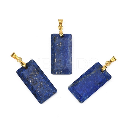 Dyed Natural Lapis Lazuli Faceted Pendants G-L623-03G-05-1