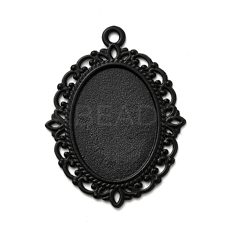 Electrophoresis Alloy Oval Pendant Cabochon Settings LS-PALLOY-Q304-50-NR-1