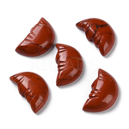 Natural Red Jasper Carved Healing Moon with Human Face Figurines G-B062-06C-1