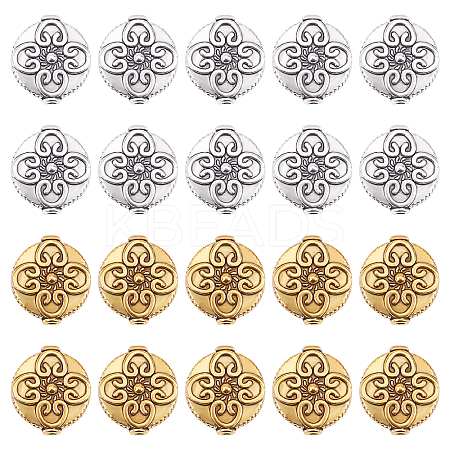 48Pcs 2 Colors Tibetan Style Alloy Beads FIND-CA0003-07-1