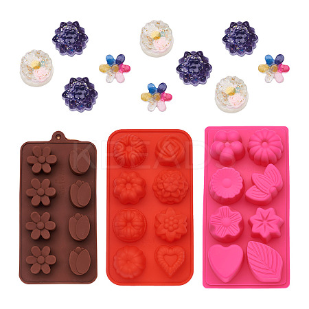 3Pcs 3 Colors Fondant Molds DIY-BG0001-17-1