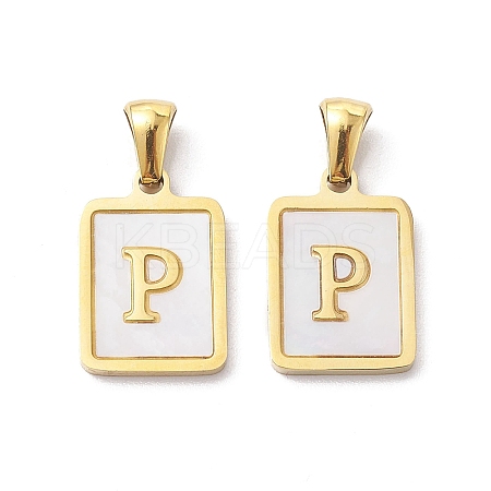 Ion Plating(IP) 304 Stainless Steel Pave Shell Pendants X-STAS-G327-01G-P-1
