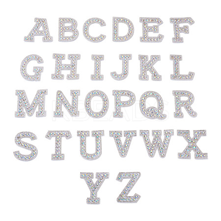Alphabet Resin Rhinestone Patches DIY-TAC0005-45D-1