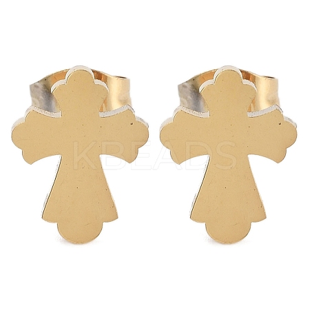 PVD Vacuum Plating 304 Stainless Steel Stud Earrings for Women EJEW-A048-47C-G-1