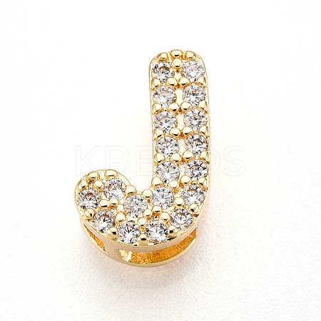 Brass Micro Pave Cubic Zirconia Charms KK-N254-217G-J-1