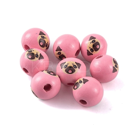 Wood European Beads WOOD-G021-01F-1