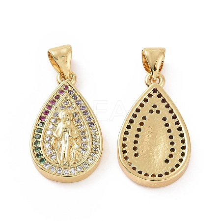 Brass Micro Pave Cubic Zirconia Pendants ZIRC-P106-34G-1