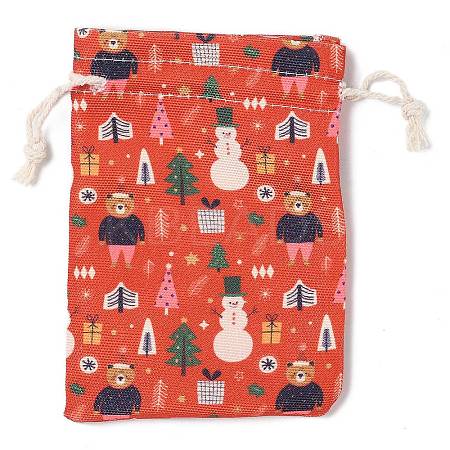 Christmas Theme Cloth Printed Storage Bags ABAG-F010-02A-01-1
