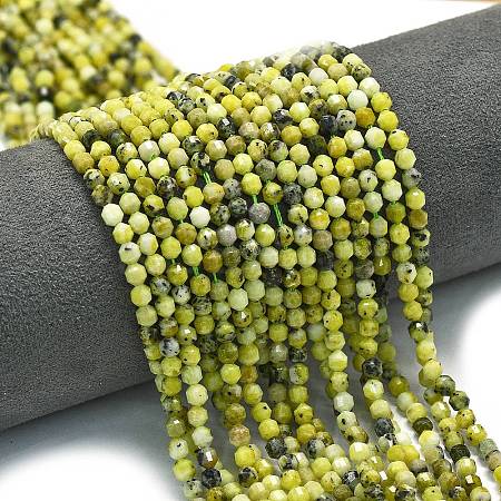 Natural Yellow Turquoise(Jasper) Beads Strands G-A260-A18-01-1