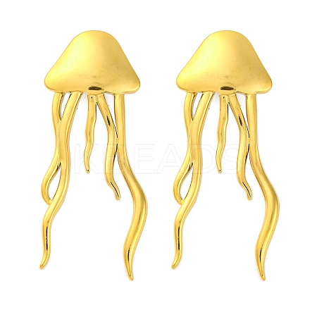 Ion Plating(IP) 304 Stainless Steel Jellyfish Stud Earrings EJEW-D281-29G-1