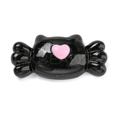 Black & Pink Opaque Resin Cabochons CRES-P026-A02-1