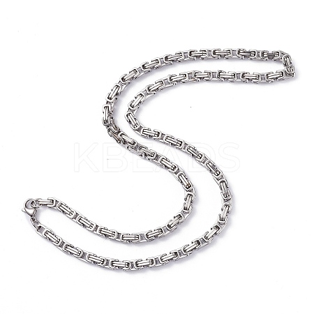 Non-Tarnish 201 Stainless Steel Byzantine Chain Necklaces LS-NJEW-I248-03A-P-1