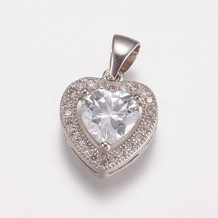 Brass Micro Pave Cubic Zirconia Charms X-ZIRC-E143-58B-P-1