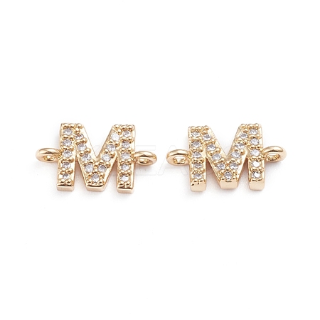 Brass Micro Pave Cubic Zirconia Letter Links ZIRC-I042-16G-M-1