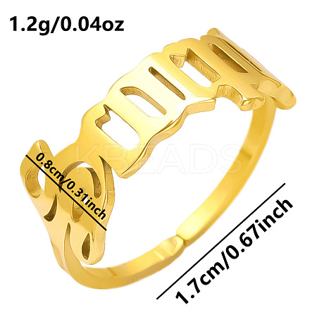 Adjustable Stainless Steel Constellations Cuff Ring for Couples TY6304-16-1