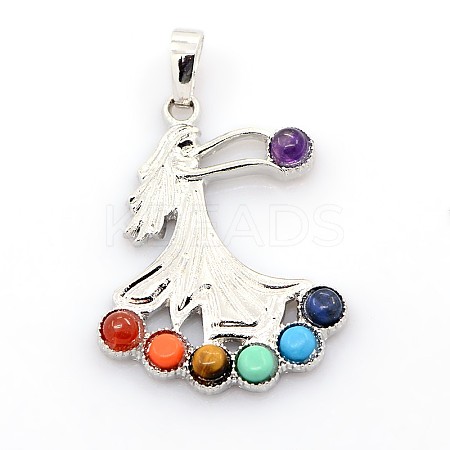 Vintage Chakra Jewelry Gemstone Pendants G-I114-04-1
