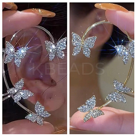 Alloy Rhinestone Cuff Earrings FS-WGFB378-06-1