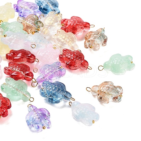 30Pcs Glass Pendants PALLOY-YW00034-1