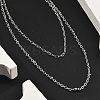 Brass Double Layer Necklaces NJEW-D302-51P-3