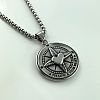 Stylish 304 Stainless Steel Heart Compass Pendant Punk Necklaces for Men LS-RK6360-3