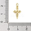 Cross Rack Plating Brass Clear Cubic Zirconia Pendants KK-M293-18G-3