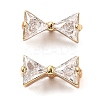 Brass Micro Pave Cubic Zirconia Beads KK-A259-05G-1