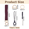 2 Sets Zinc Alloy Nylon Rubber Keychains KEYC-HS0001-12A-2